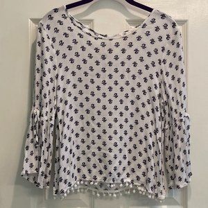 Black and white bohemian blouse